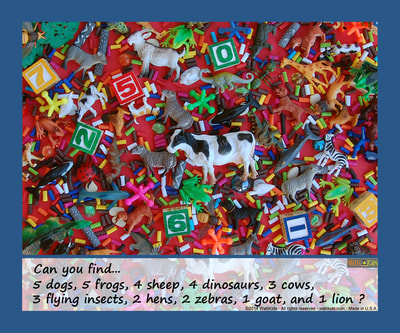 Animals Walli-Kids activity posters for kids - Look for hidden animals...
